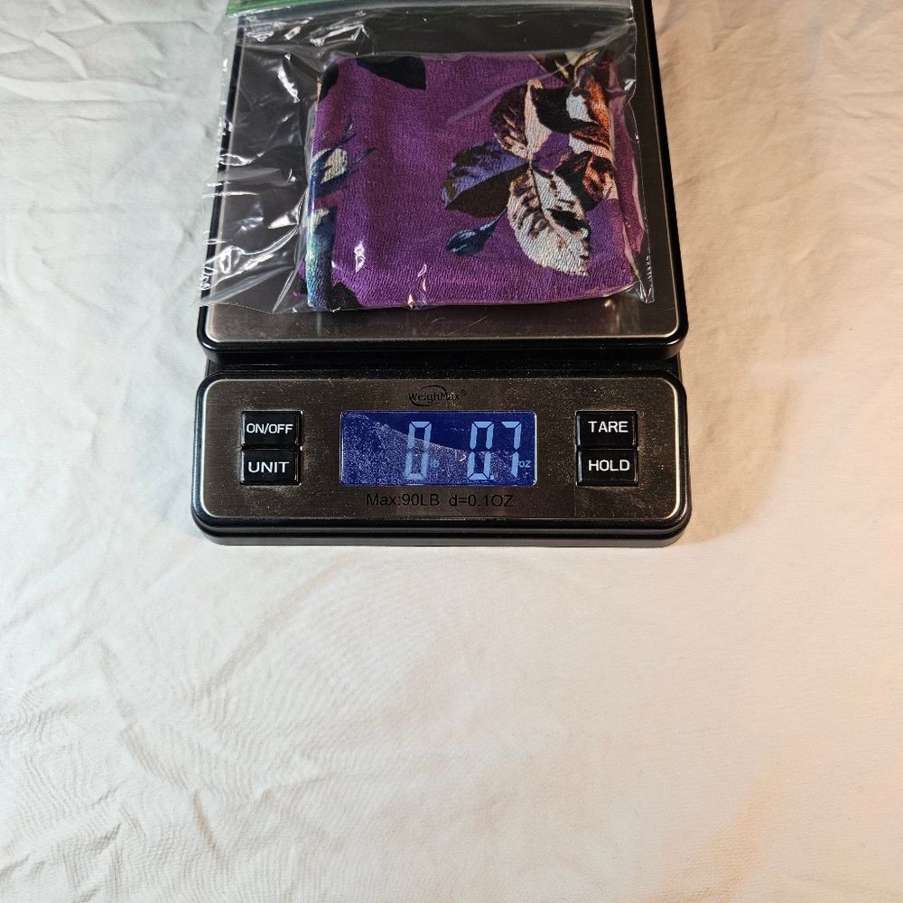 Sheer Purple Floral Scarf - Picture 7 of 7